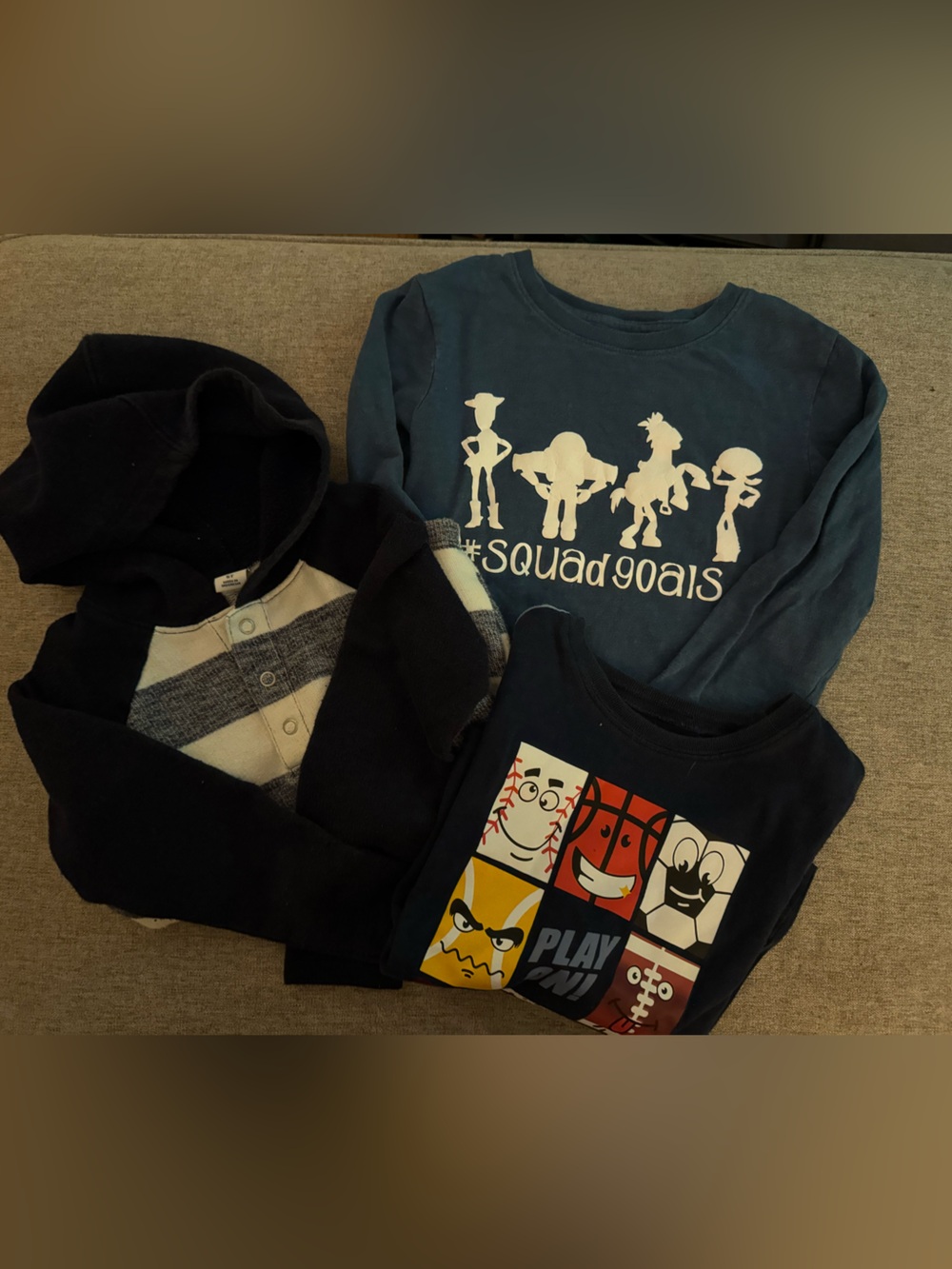 5T Boys Long Sleeve Tops - #SquadGoals & Play On Designs